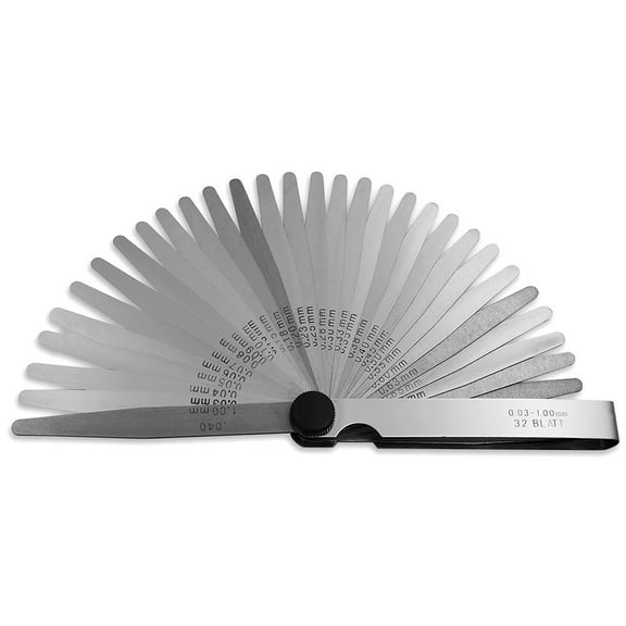Arkzeo 32 Blades Steel Feeler Gauges Dual Marked Metric and Imperial Gap Measuring Tool