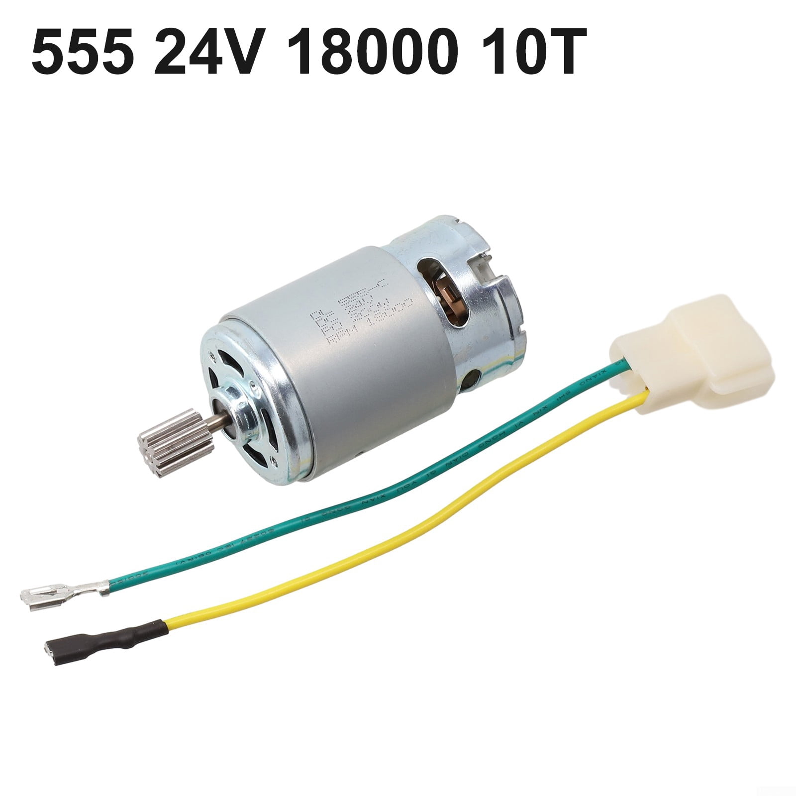 Motoréducteur 555 DC 24V Haute Vitesse Pour Enfant – DL 555-C 200W Avec Engrenage 9T/10T Et Câbles, Adapté Aux Voitures électriques