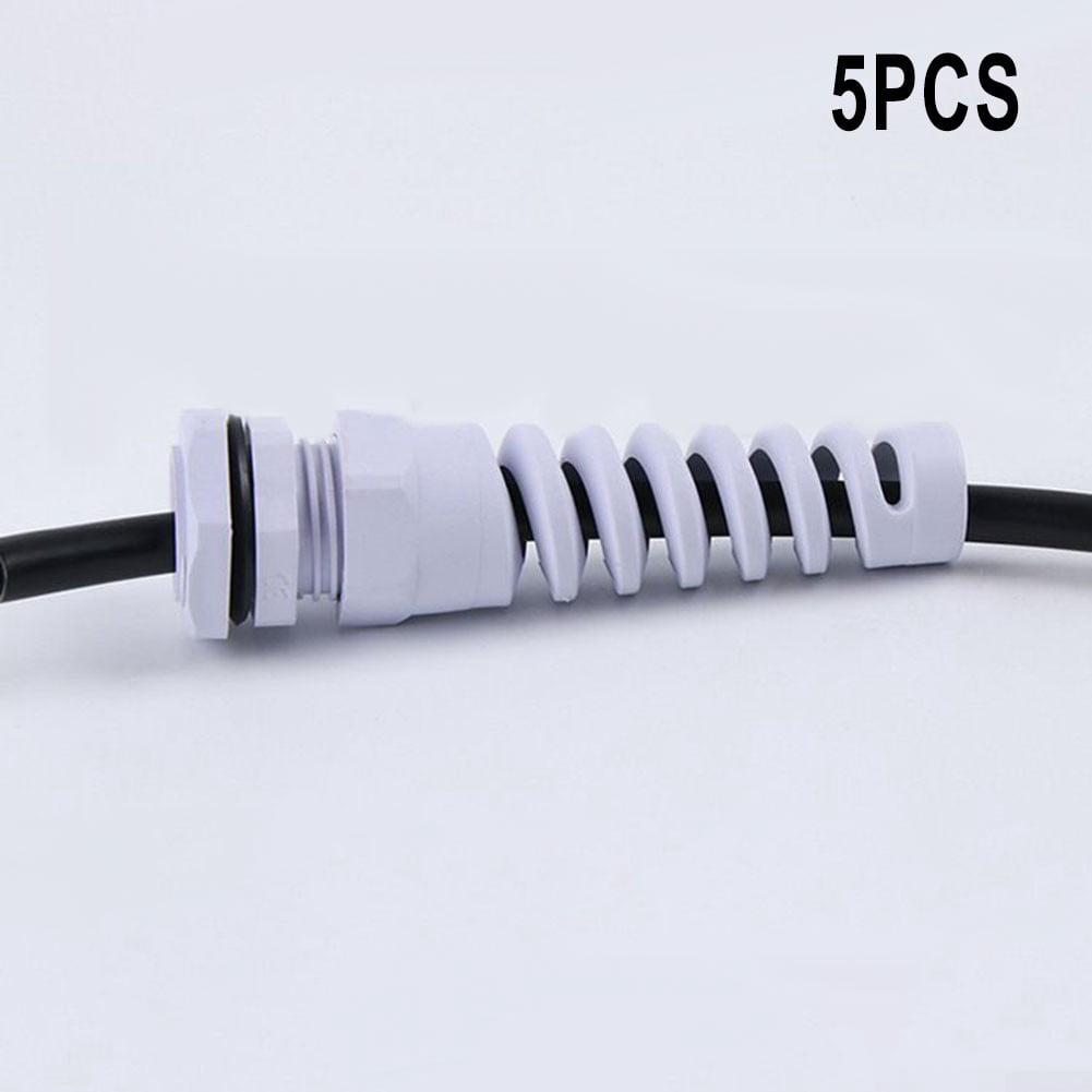 Arkzeo 5pc Waterproof Cable Gland Connector Flexible Spiral Strain ...