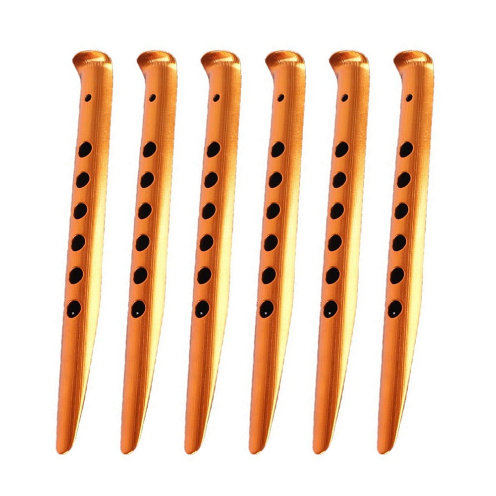 Arkzeo 6Pcs Aluminum Alloy Tent Stakes Canopy Ground Peg for Beach Camping Snow Sand 31cm