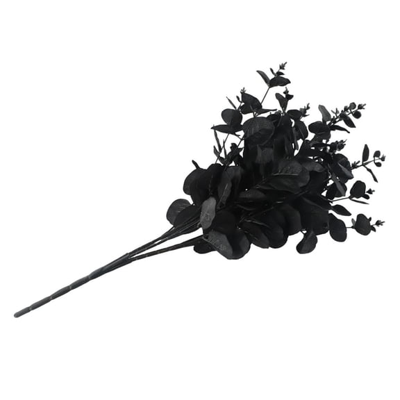 Arkzeo Black Artificial Flower Eucalyptus Leaves Plants Wall Material Decorative Lifelike Fake Plants For Home Shop Garden Party Decor