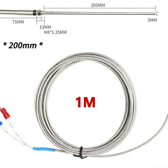 Arkzeo K-Type Thermocouple Probe Temperature Sensor Controller Sensor Sensor Probe 200mm-Wire 1m