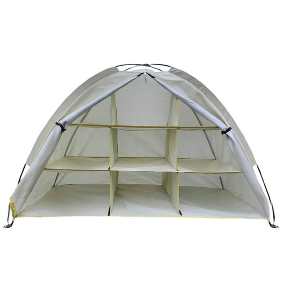 Arkzeo Outdoor Storage Tent Camping Storage Cabinet Tent 9 Shelves Shoes Storage Tent White