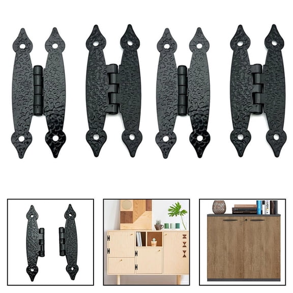 Arkzeo Reliable Black Iron H Shaped Hinges for Long lasting Performance 4 Pack
