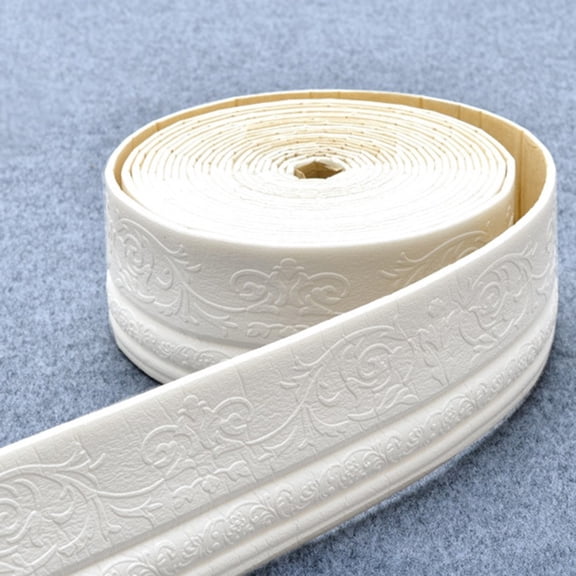 Arkzeo Skirting Wall Stickers Edge Strips Waterproof Foam Cotton Moisture-proof Waistline Border 10m*10cm*5mm Hardware White