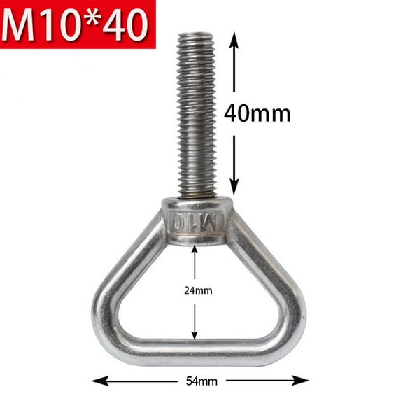 Arkzeo Stainless Steel Triangular Lifting Ring Screw Welded Load-Bearing Bolt M8M10M12
