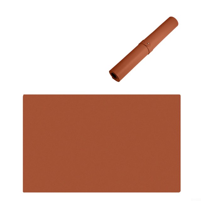 Arkzeo Table Mat Camping Wood Roll Table Mat PU Leather HeatResistant