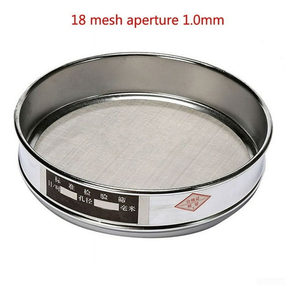 Arkzeo Test Sieve 20cm Chrome Mesh Sieve Sample Inspection Medicine Test Sieve 304 Stainless Steel Mesh Bottom Screen Accessories 18 Mesh