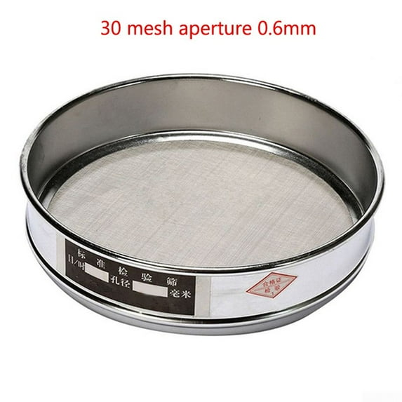 Arkzeo Test Sieve 20cm Chrome Mesh Sieve Sample Inspection Medicine Test Sieve 304 Stainless Steel Mesh Bottom Screen Accessories 30 Mesh