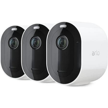 Arlo - Pro 4 Spotlight Camera Security Bundle - 3 Wire-Free Cameras Indoor/Outdoor 2K with Color Night Vision (12 pieces) - White