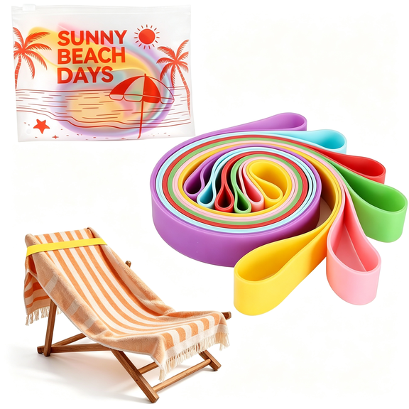 Arlajo 6Pcs Beach Towel Bands for Cruise Chairs-Pool Beach Summer Travel Vacation Cruise Ship Essentials Beach Accessories Must Have for Women,Heavy Duty Beach Towel Clips for Beach Chairs