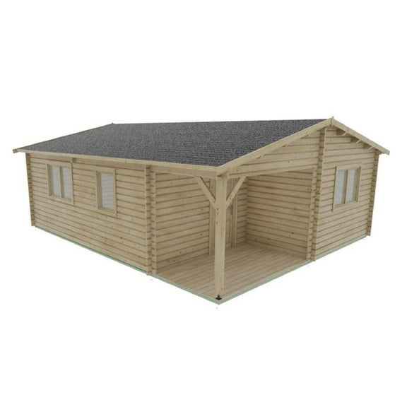 Arlanzon A 24.25 ft. D x 20.08 ft.  Log Cabin D.I.Y. Building