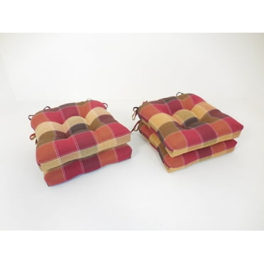Arlee 16 x 16 in. Harris Plaid Woven Chair Pad - Set of 4