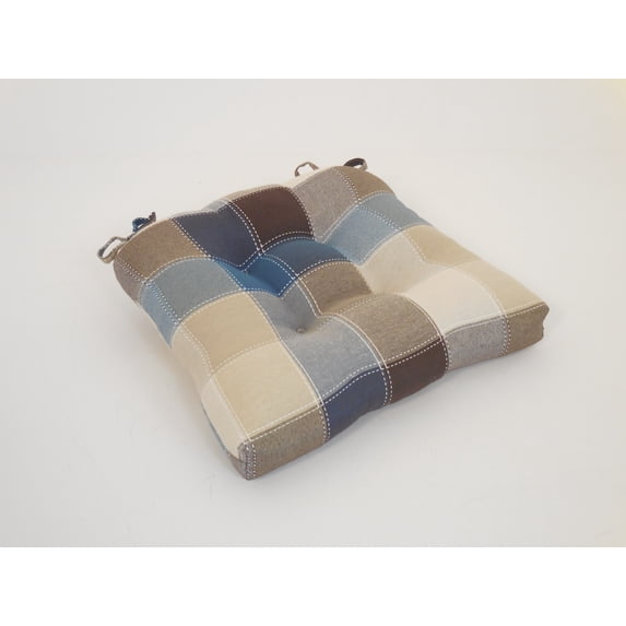 Arlee 16 x 16 in. Harris Plaid Woven Chair Pad - Set of 4