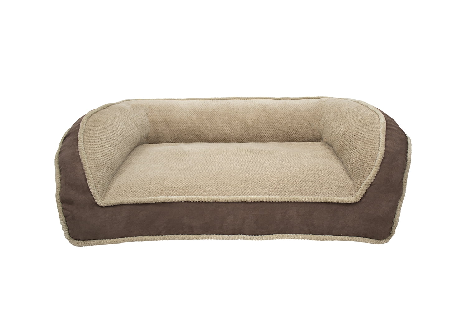 Arlee Home Fashions Medium Deep Seated Lounger Pet Bed with Bolster, Chocolate