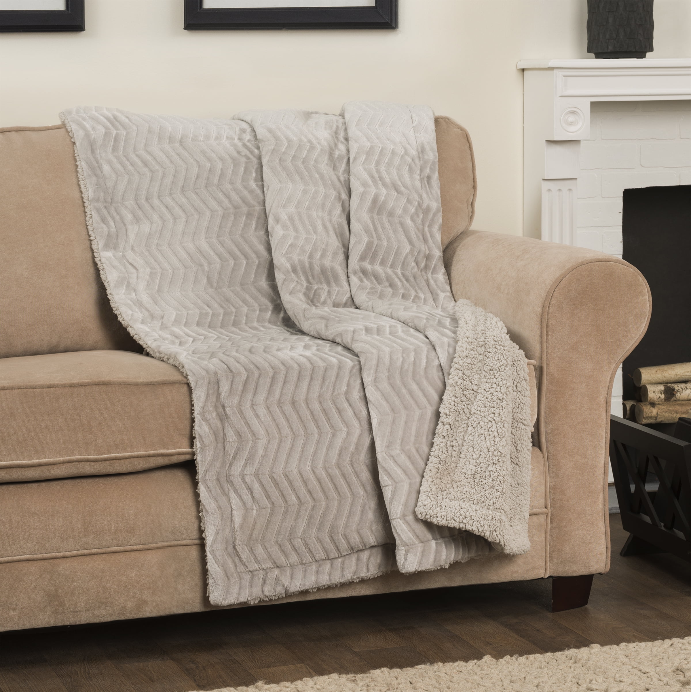 Arlee Self Warming Heating Throw Blanket - Reversible Sherpa Fleece for Bed  or Couch or Chair or Travel Felipe Silver - Walmart.com