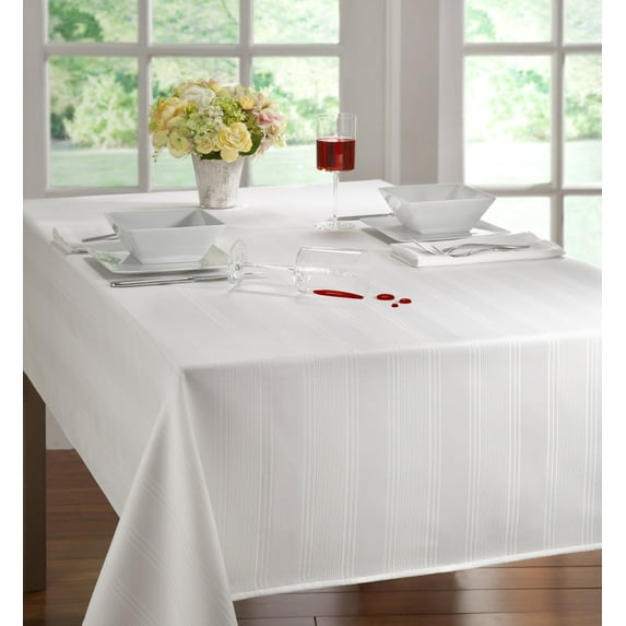 Arlee Solid Color Microfiber Tablecloth 60" x 84" White