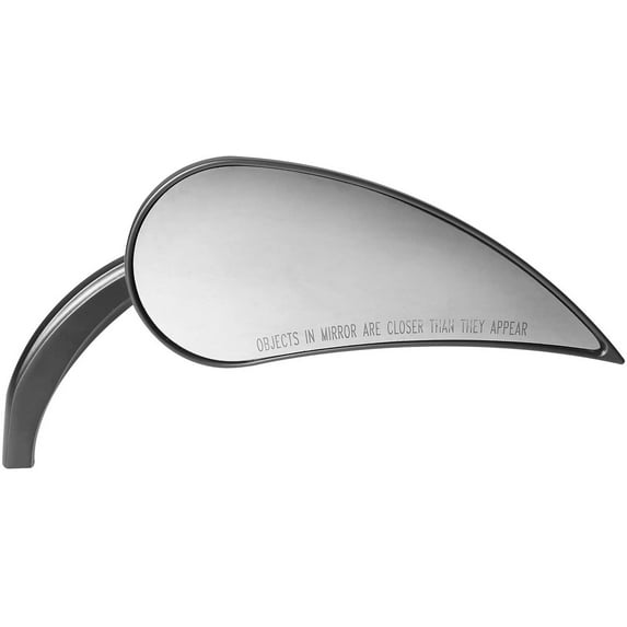 Arlen Ness Micro Die-Cast Rad III Teardrop Mirror Die-Cast Stem - Black Left 13-092