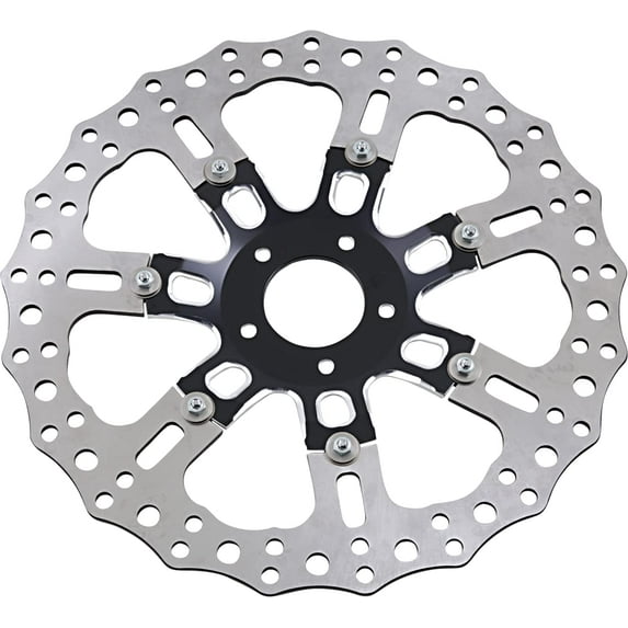 Arlen Ness 33-10301-203 14in. Two-Piece Floating Front Brake Rotor - 7 replacement valve Black