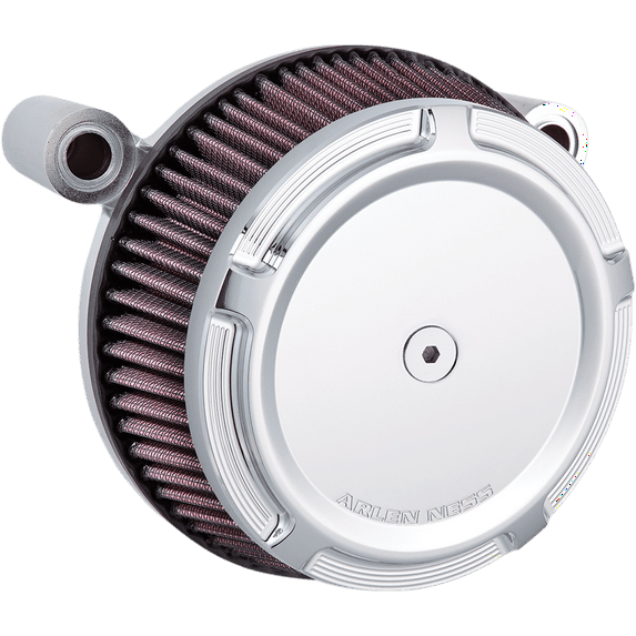 Arlen Ness Billet Sucker Stage I Air Filter Kit with Steel Cover   Beveled, chrome 18-314