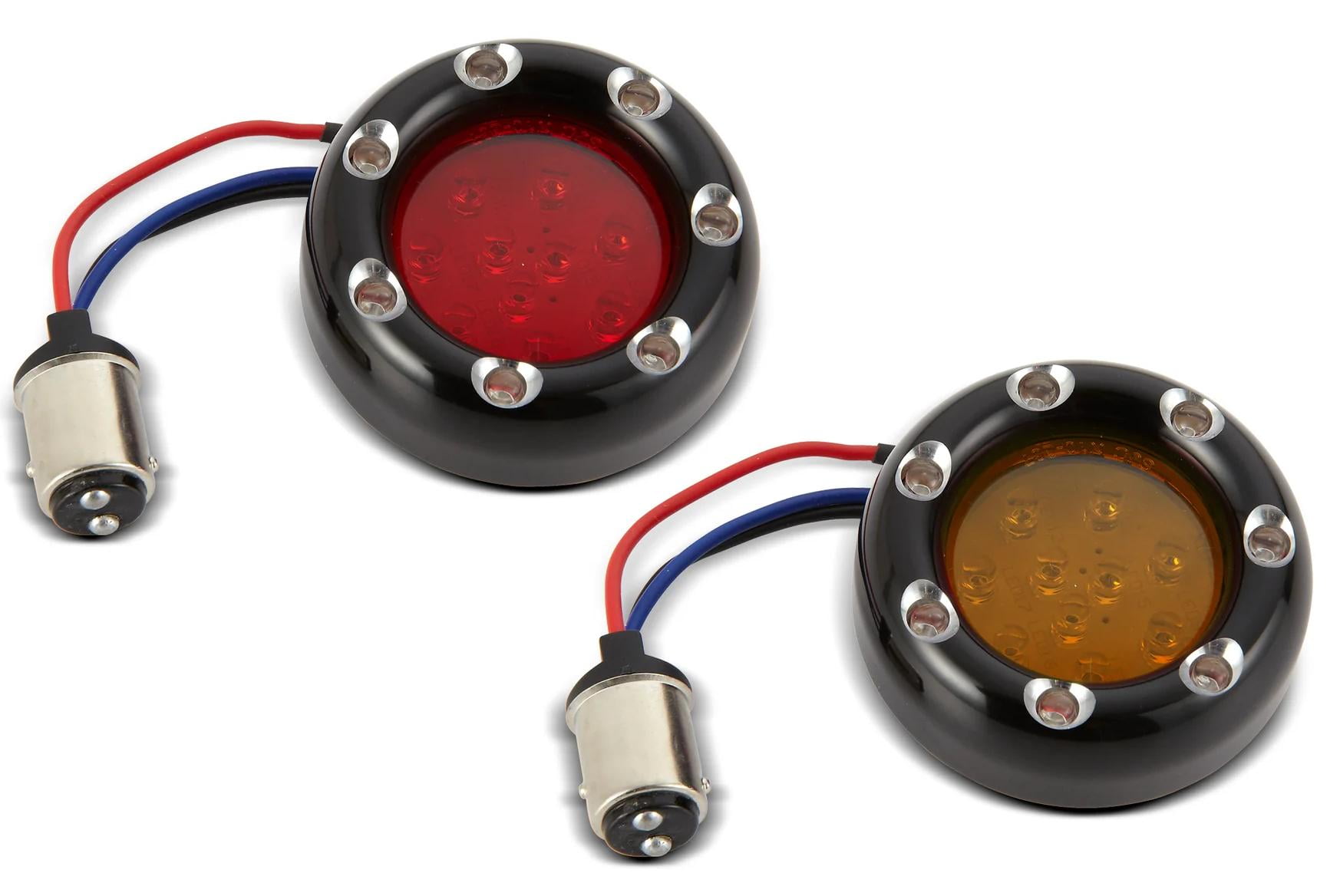Arlen Ness Fire Ring LED Kit for Turn Signals w/Amber Lens/White Ring