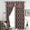 thumbnail image 1 of Arlene Floral Jacquard Rod Pocket Window Panel With Valance, Blush, 54x84 Inches, 1 of 1