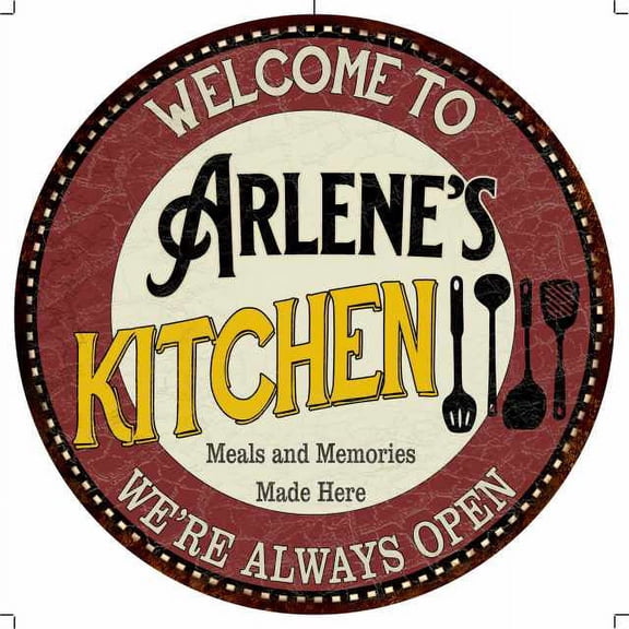 Arlene's Kitchen 12" Round Metal Sign Bar Game Room Wall Dco 200120040227