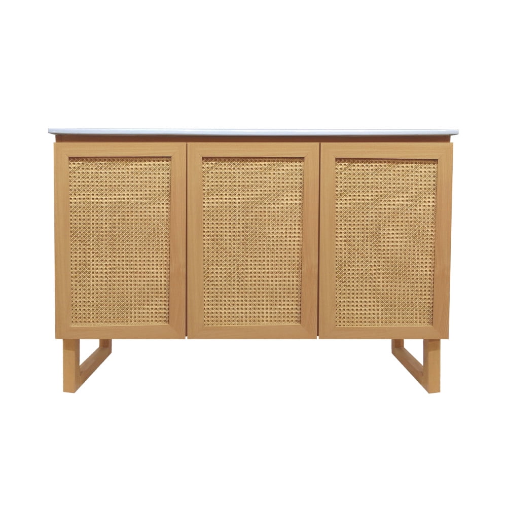 Arles 48" Natural Oak and Cane Bathroom Vanity