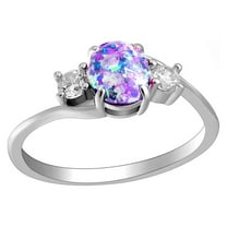 Arlette Simulated Fire Green or Purple Opal Ring Womens Engagement Ginger Lyne Collection