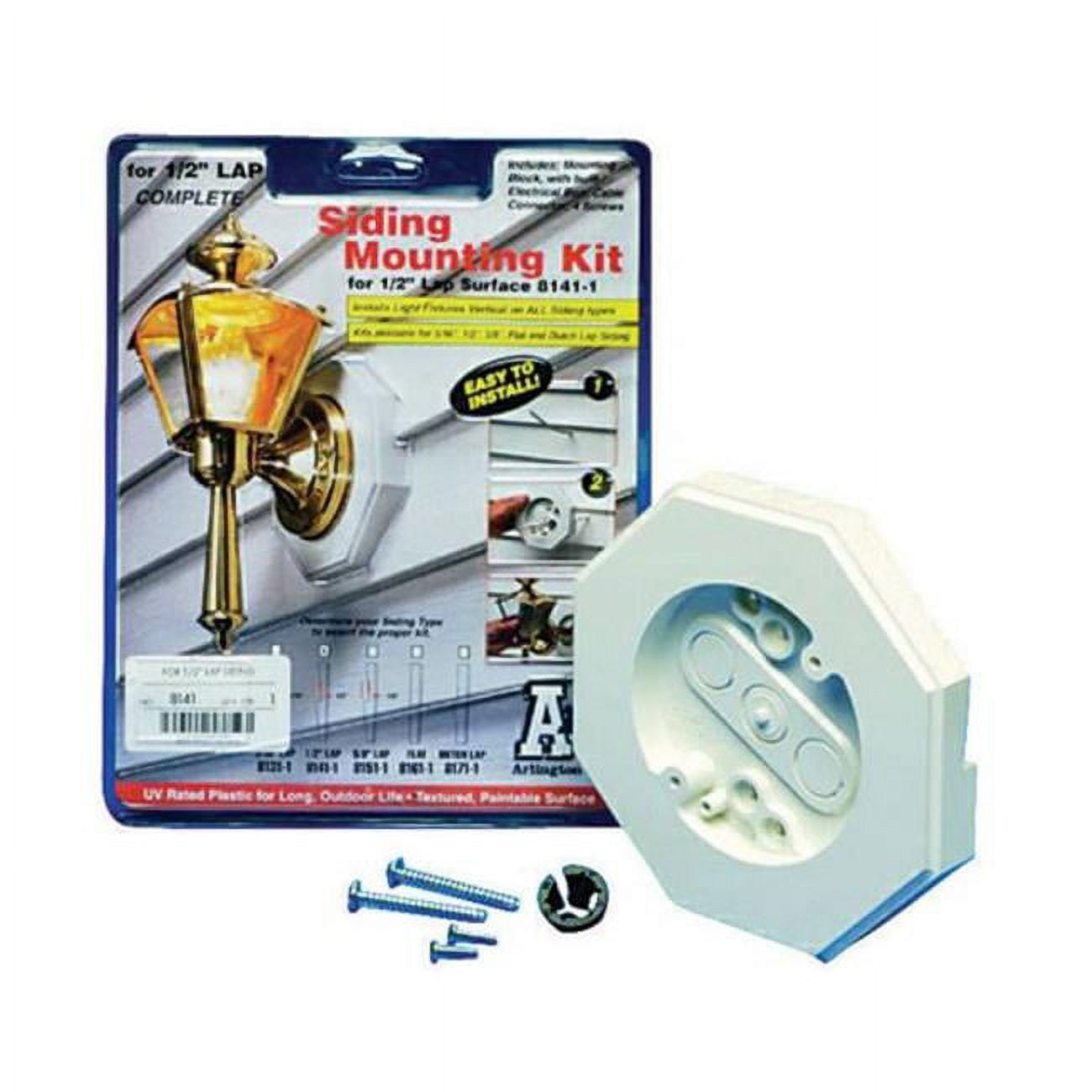 Arlington 81411 Siding Mount Block Kit With BuiltIn Box, 1/2