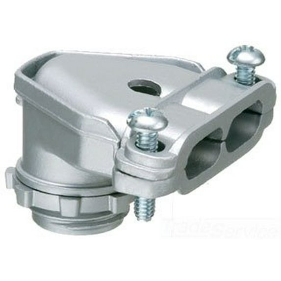 Arlington 84690, Armored Cable/Flexible Conduit Connector, 90° Duplex Conn, 1 PC
