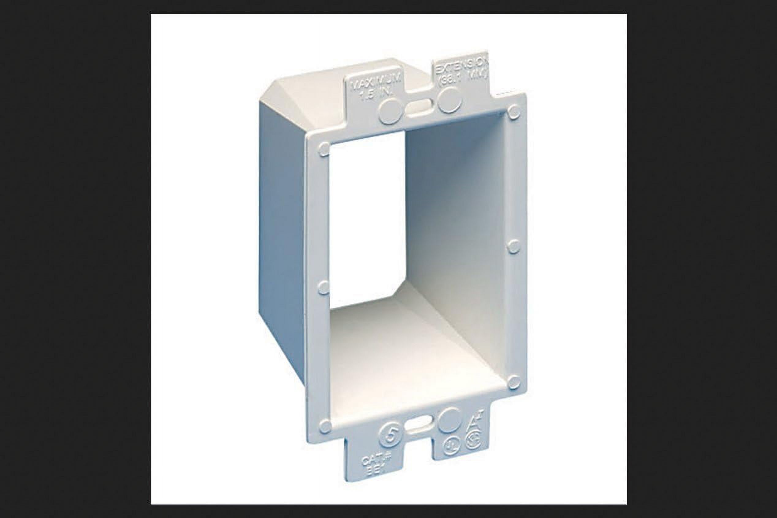 Arlington BE12 Electrical Outlet Box Extender, 1Gang, White, 2Pack