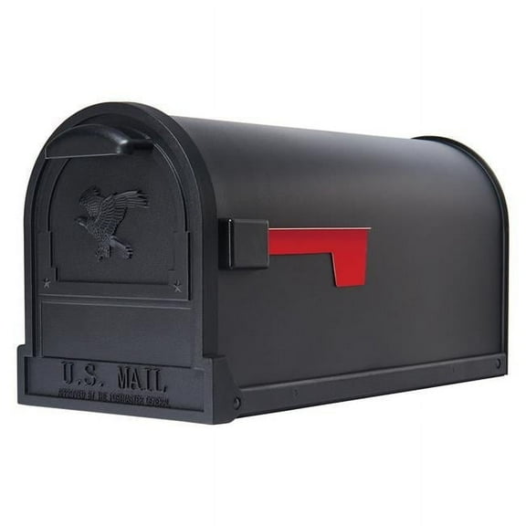 Arlington Classic Galvanized Steel Post Mount Mailbox, Black