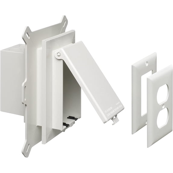 Arlington DBVS1W-1 Low Profile IN BOX Recessed Outlet Box Wall Plate ...