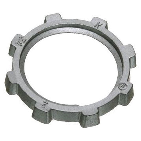 Arlington DLN10, 4"", Silver, Die-Cast Zinc, Rigid Conduit Locknut , 1 pc