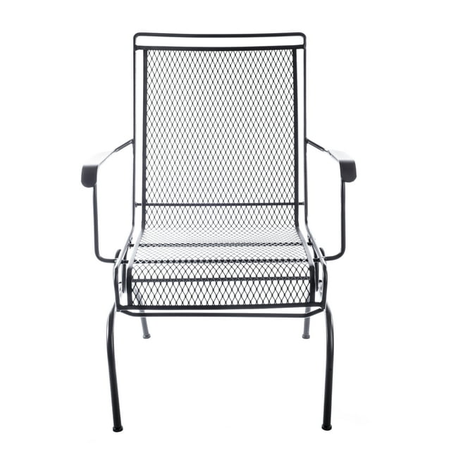 Arlington House Wrought Iron Outdoor Action Dining Chair, Charcoal