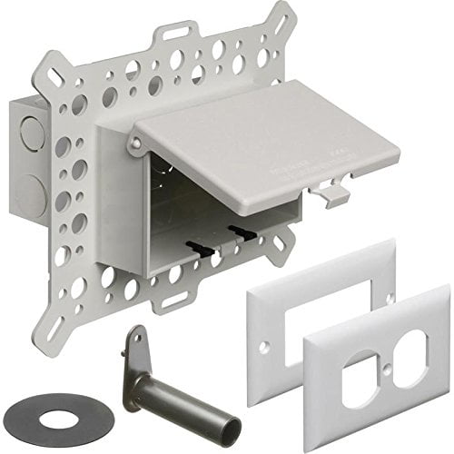 Arlington DBHM1W Textured UV Rated Plastic 1-Gang Recessed Non-Metallic Low Profile Box 9.058 Inch x 7.012 Inch x 5.16 Inch 22 Cubic-Inch In-Box