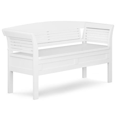 Arlington SOLID WOOD 49 inch Wide Contemporary Entryway Storage Bench in White