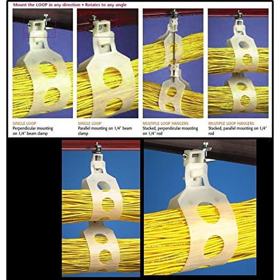 Arlington TL20-100 The Loop Cable Hangers Hanger for Communications Cable Support, 100-Pack, 2-Inch Regular