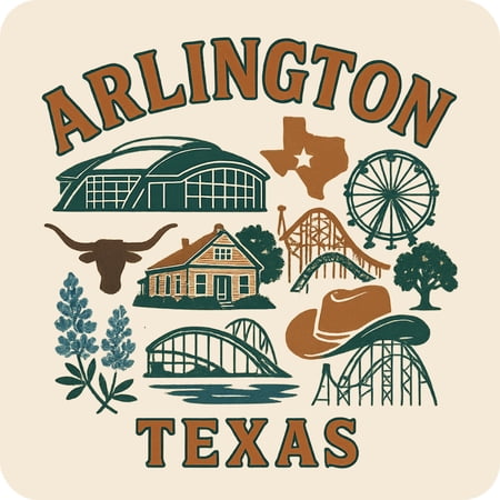 Arlington Texas Keepsakes Souvenir Vinyl Sticker – Destination Travel Keepsake Collectible (3-Inches Wide)