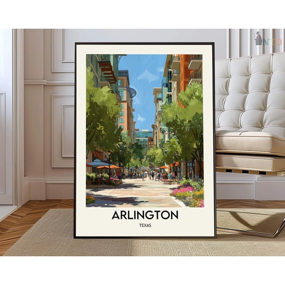 Arlington Texas Landmark Poster, Unframed Paper Poster 8x10in