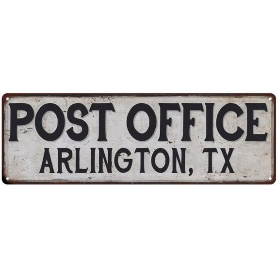 Arlington, Tx Post Office Metal Sign Vintage 6x18 106180011041
