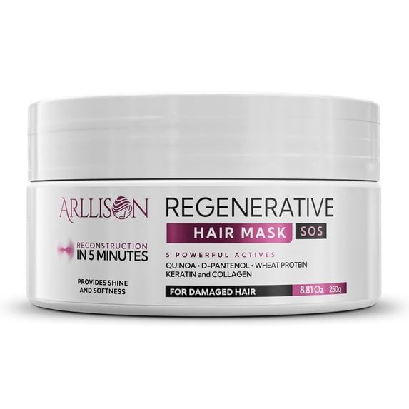 Arllison Leave-In Molecular Repair Hair Mask - Luxurious Deep Conditioner Treatment for Dry, Damaged Hair - Promotes Growth, Shine, and Softness - Suitable for All Hair Types - 5 Minute Hair Care