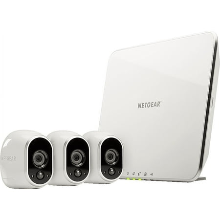 Arlo 720P HD Security Camera System VMS3330 - 3 Wire-Free Battery Cameras with Indoor/Outdoor, Night Vision, Motion Detection