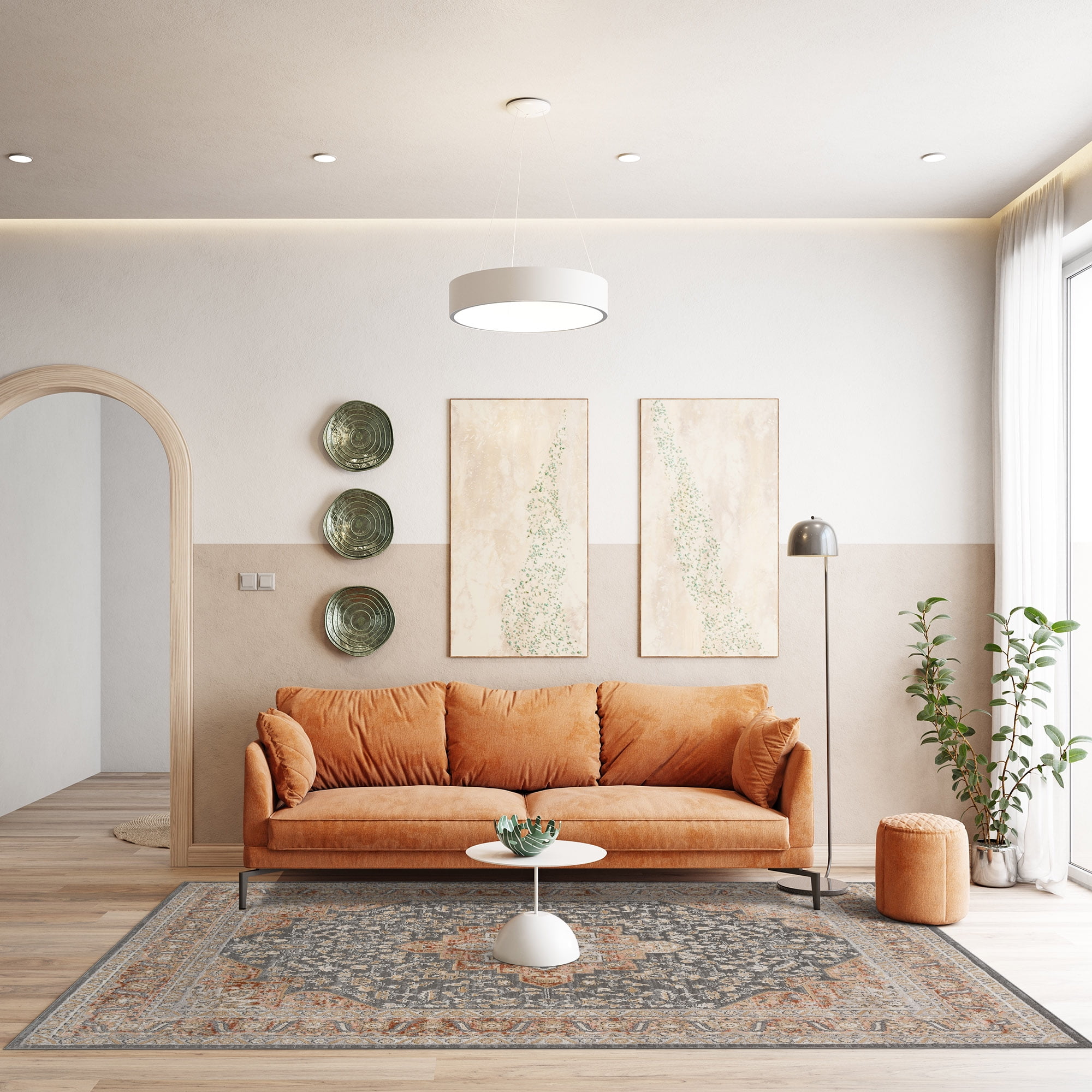 Arlo Afton Traditional Oriental Rust Area Rug, 5x8 - Walmart.com