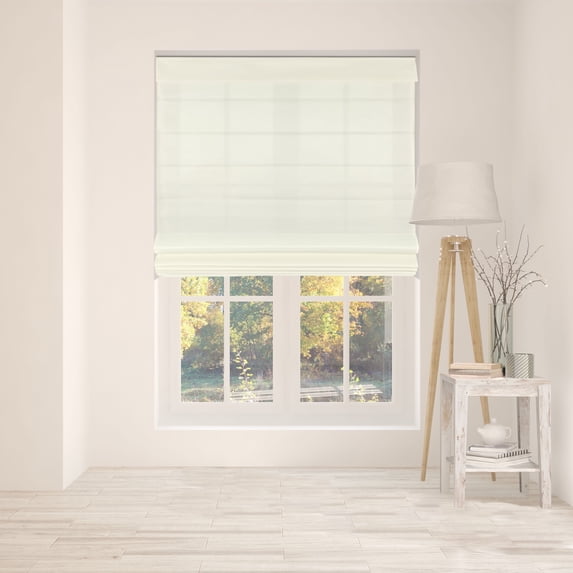 Arlo Blinds Cordless Fabric Roman Shades Light Filtering with backing, Color: Ivory, Size: 24"W x 72"H