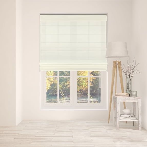 Arlo Blinds Cordless Fabric Roman Shades Light Filtering with backing, Color: Ivory, Size: 35.5"W x 60"H