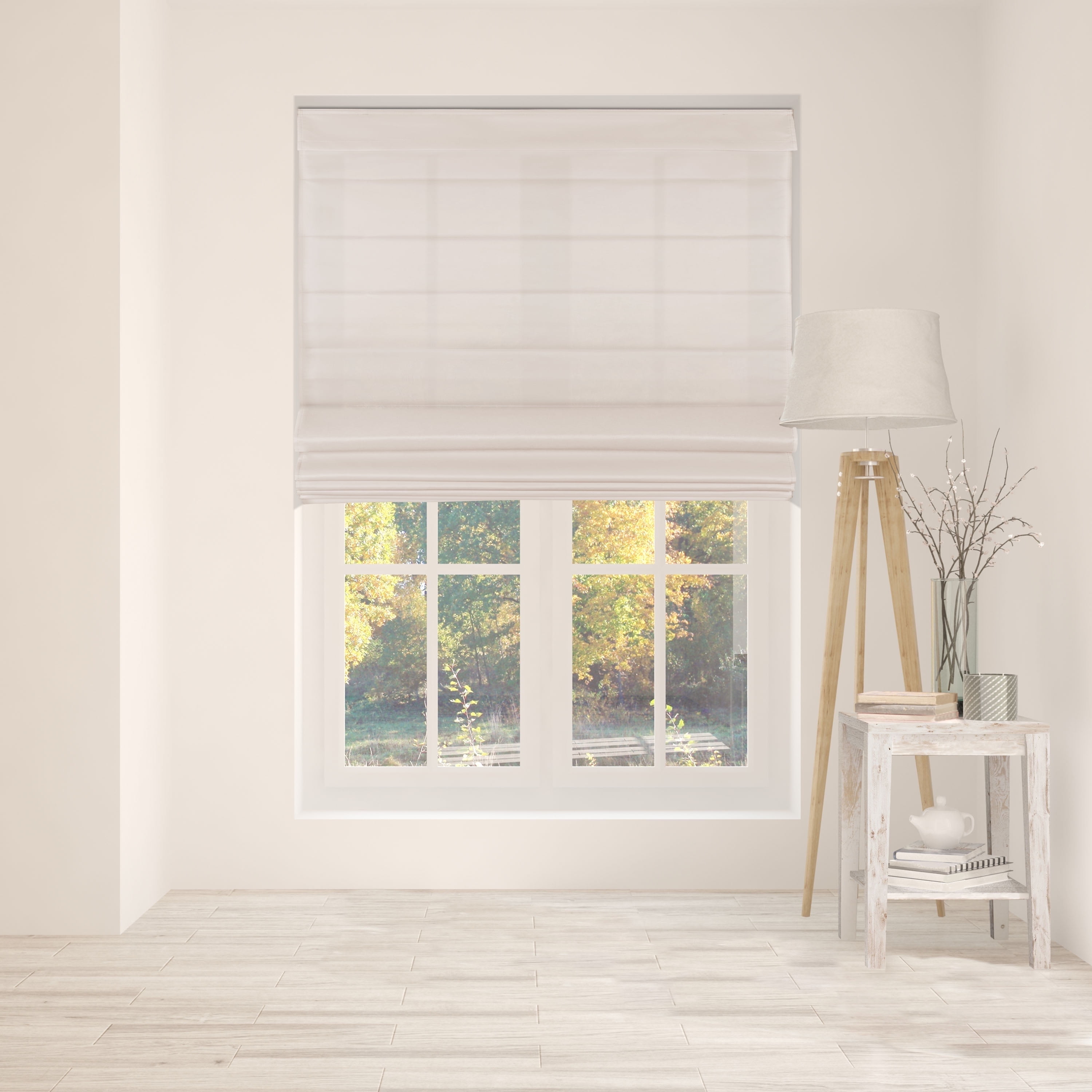 Pebble Beach Cordless Light Filtering Fabric Roman Shade 24"W x 72"H