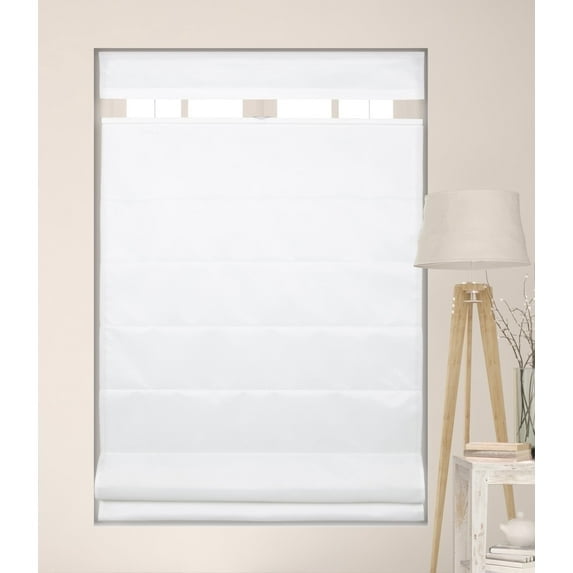 Arlo Blinds Cordless Fabric Roman Shades Top Down Bottom Up Light Filtering, Color: Cloud White, Size: 22.5"W x 48"H