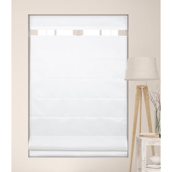 Arlo Blinds Cordless Fabric Roman Shades Top Down Bottom Up Light Filtering, Color: Cloud White, Size: 34.5"W x 72"H